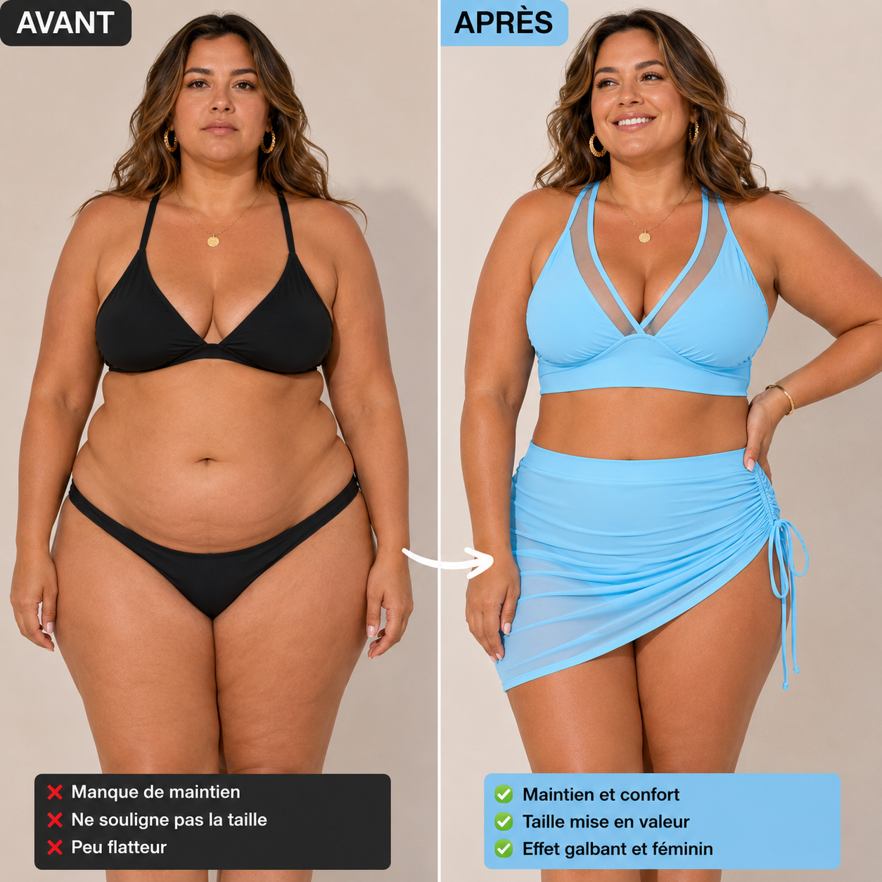Bella Mare – Bikini Gainant & Paréo