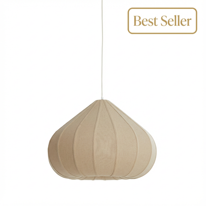 30 Lampe à suspension en lin naturel ZUBEDA