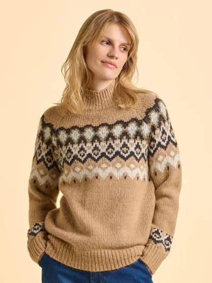 Pull col roulé  avec motif