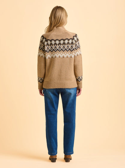 Pull col roulé  avec motif