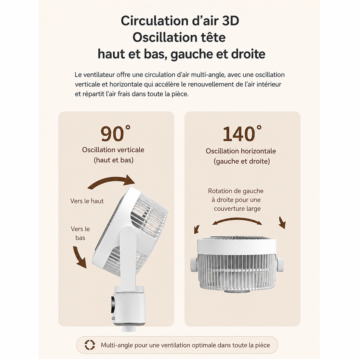 VentiFlex - Ventilateur Pliable Rechargeable 5 Vitesses