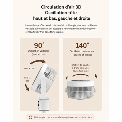VentiFlex - Ventilateur Pliable Rechargeable 5 Vitesses