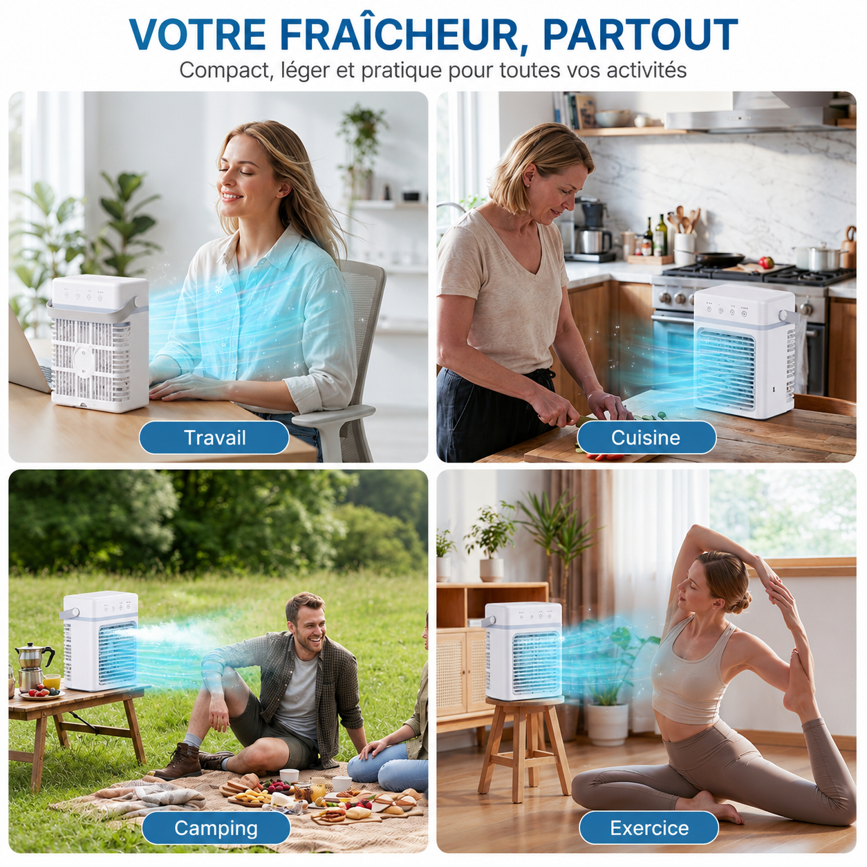 Climatiseur Mobile Silencieux 900ML — Sans Installation