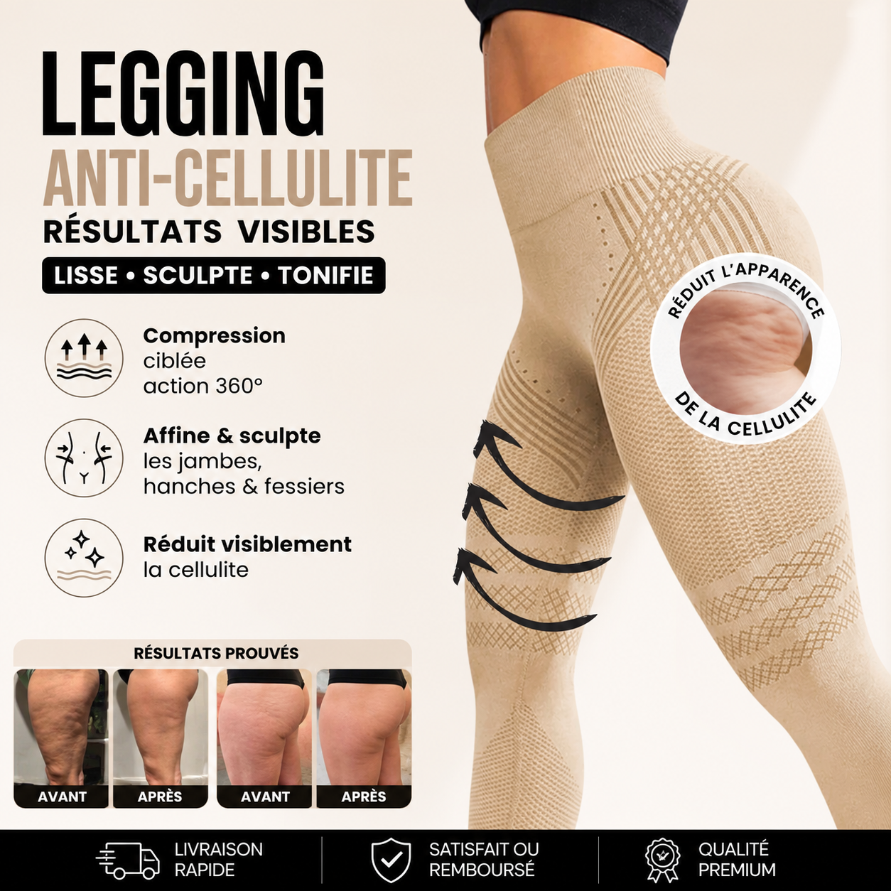 Legging Solène - Legging 3D Anti-cellulite