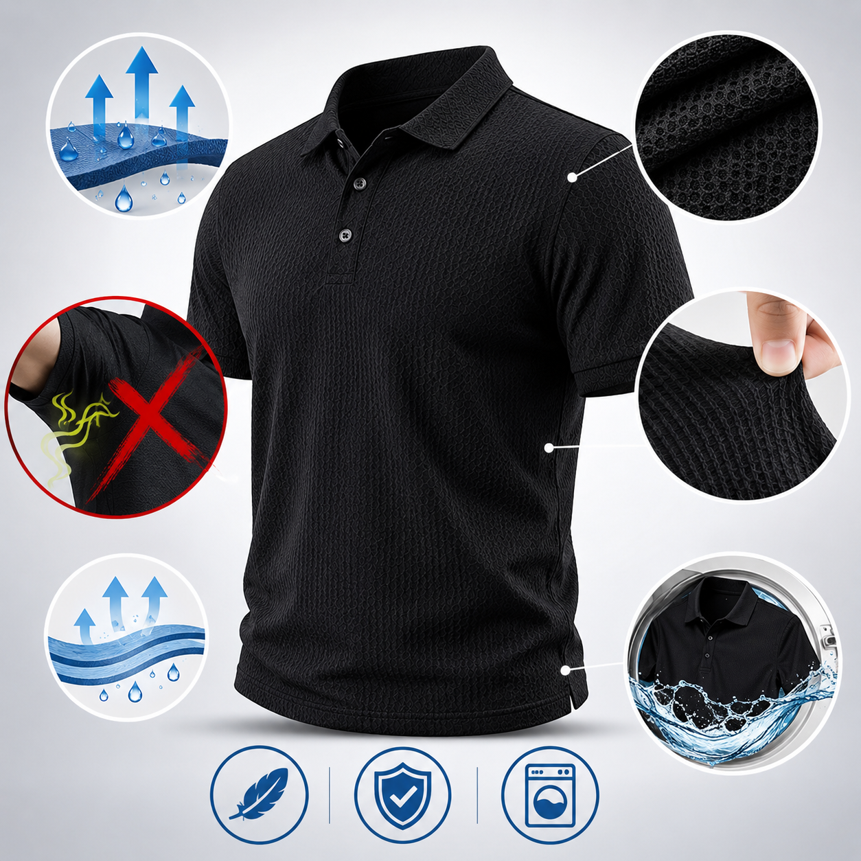 DRYMAX - Polo Anti-Transpirant Homme