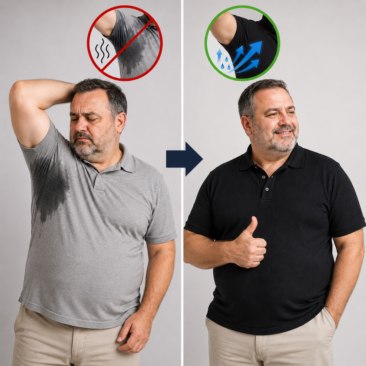 DRYMAX - Polo Anti-Transpirant Homme