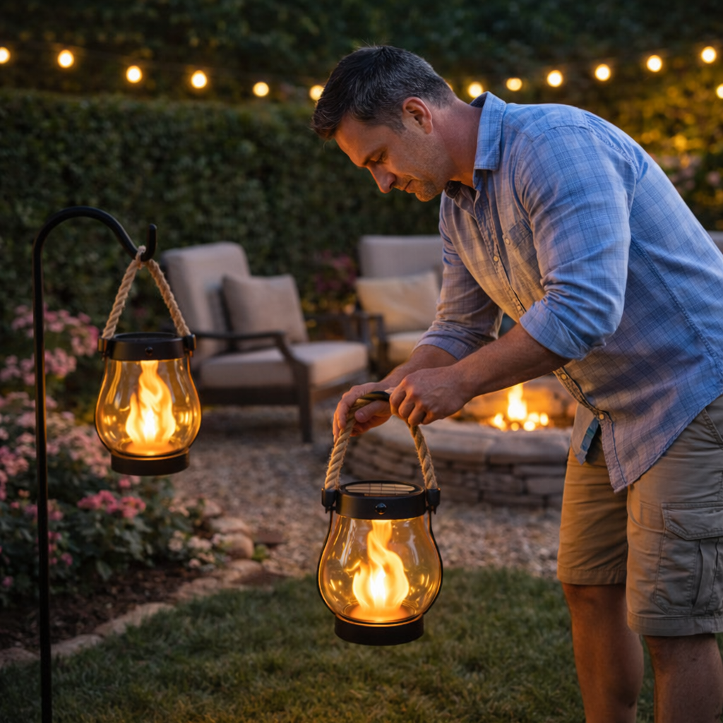 Solaria – Lanterne solaire à effet flamme ultra-réaliste