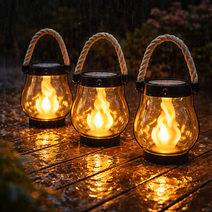 Solaria – Lanterne solaire à effet flamme ultra-réaliste