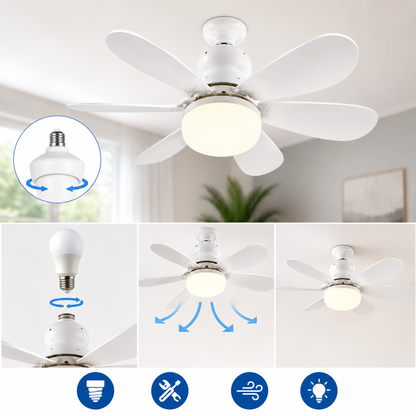 Ventilateur de Plafond LED AéroLume — Silencieux & Connecté