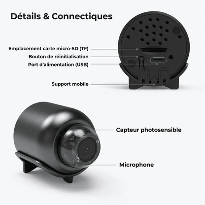 AuraVision- Mini Caméra Connectée 4K