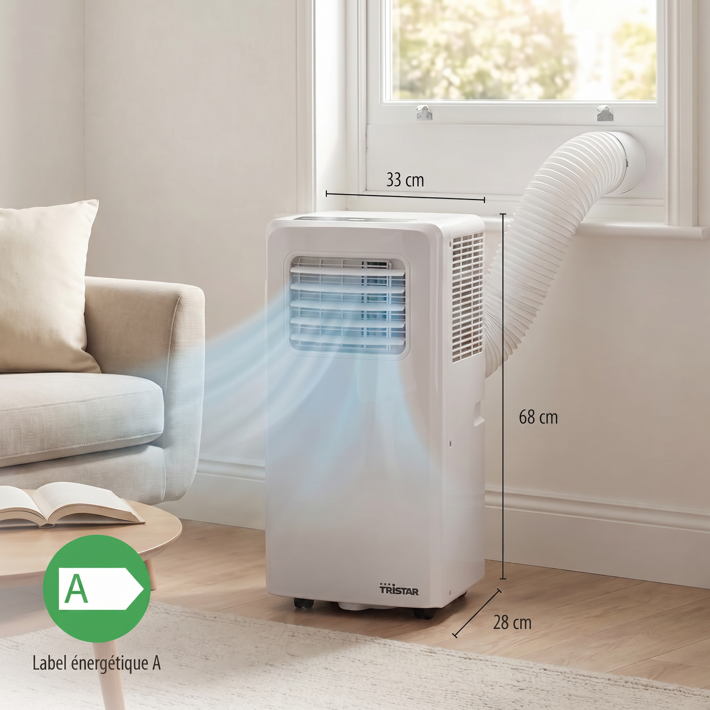 Tristar Climatiseur mobile - 7 000 BTU - 3-en-1 - Déshumidifie, Rafraîchit, Ventile - Jusqu'à 25 m²