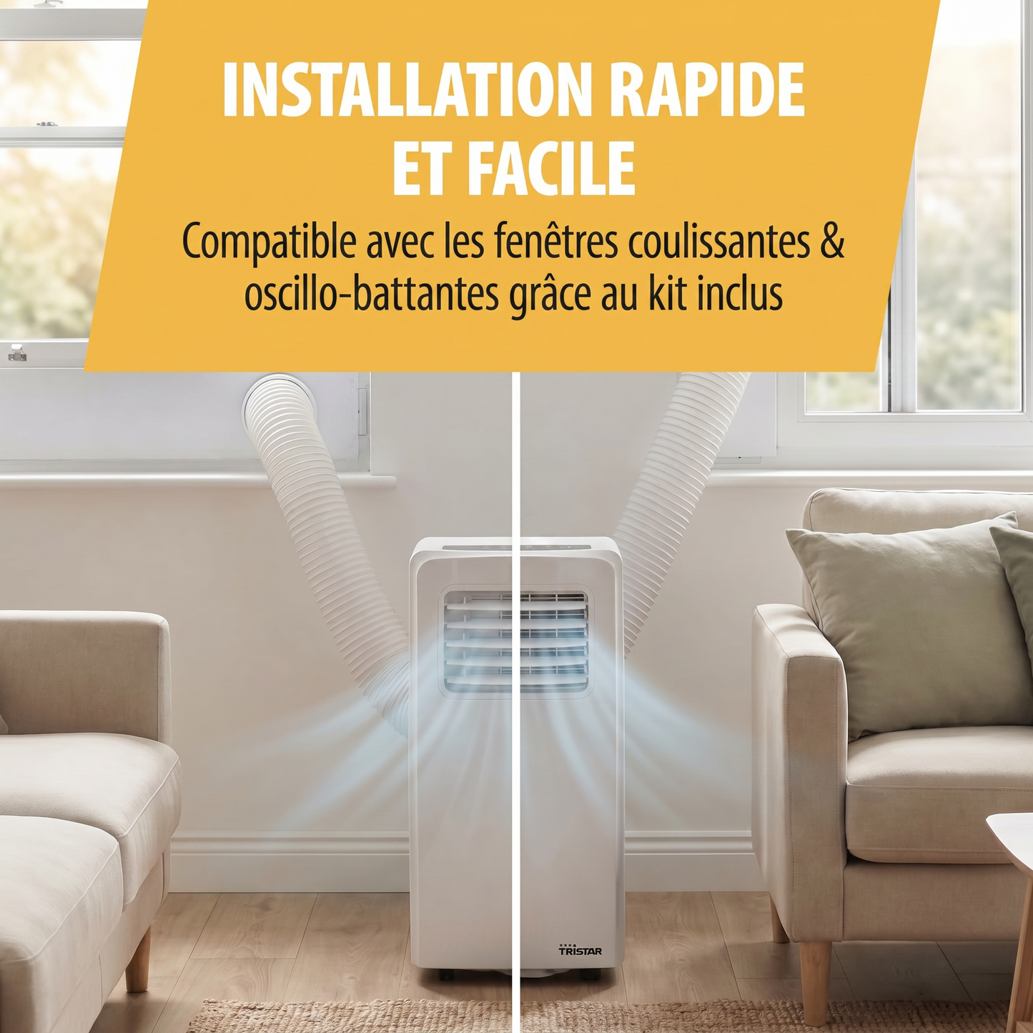 Tristar Climatiseur mobile - 7 000 BTU - 3-en-1 - Déshumidifie, Rafraîchit, Ventile - Jusqu'à 25 m²